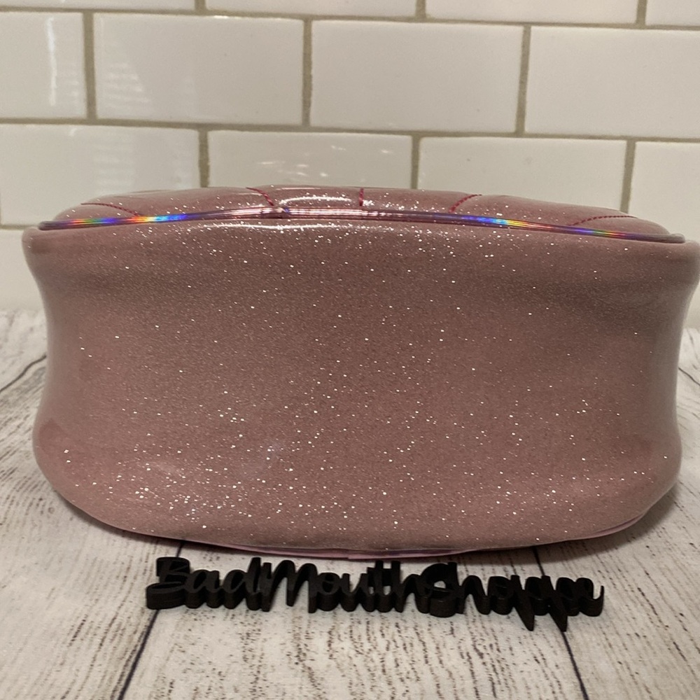 *Double K Originals Heart Pumps for Pumpkins Face Pale Pink Holo Glitter Purse - Picture 8 of 12